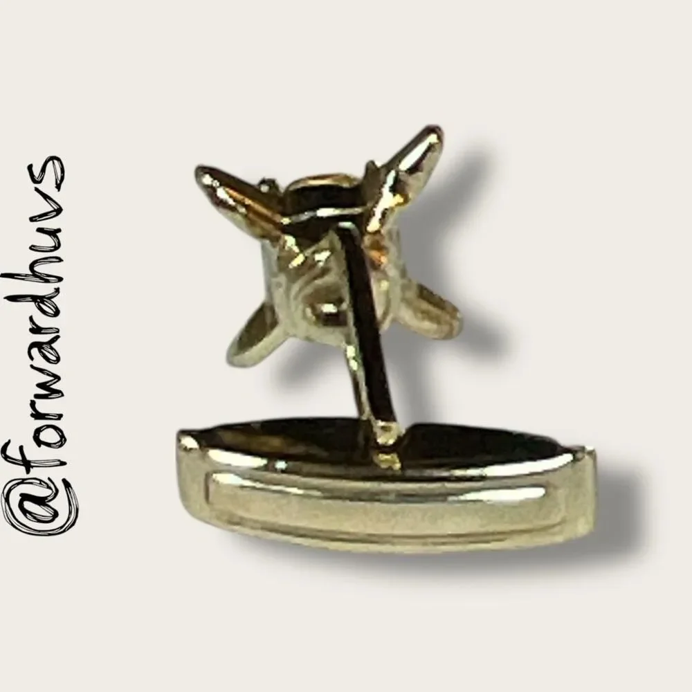 Gold Tone Vintage Cufflinks with Yellow Stones